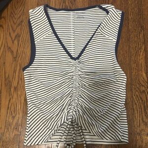 Pilcro Navy and White Striped Tank Top